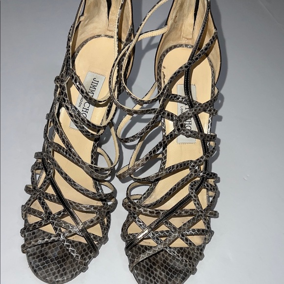 Jimmy Choo Shoes - Jimmy Choo Black Snakeskin Heels Women’s size 39
